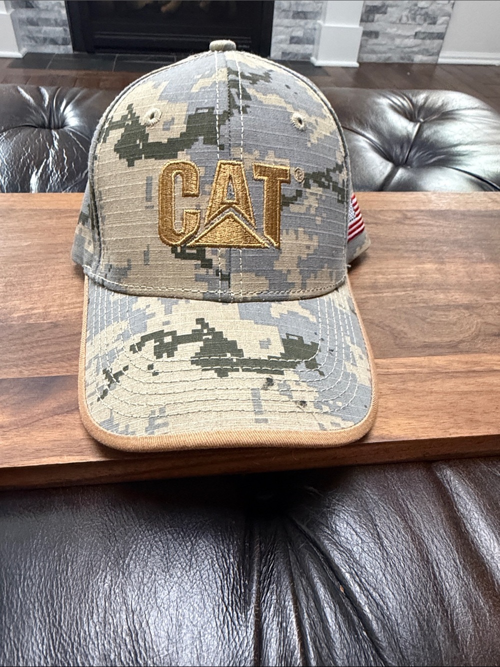 CAT Camo Baseball Cap in Tan/Green